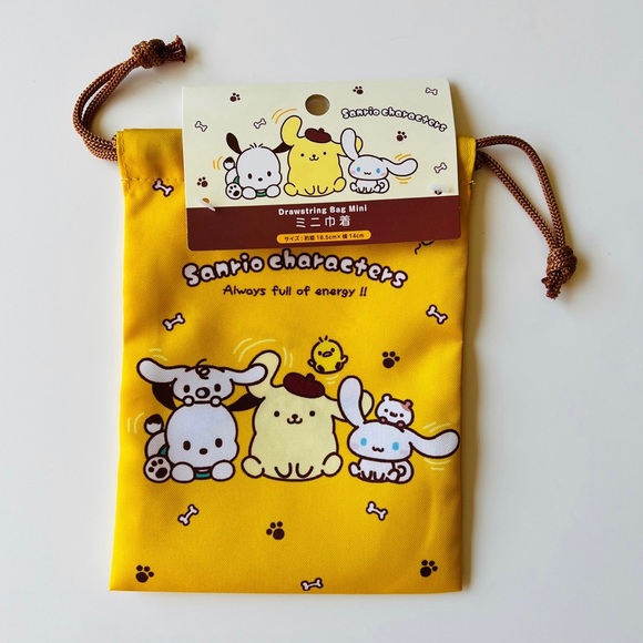 Sanrio Characters Pochacco • Cinnamoroll • Pompompurin Drawstring Bag - Picture 1 of 7